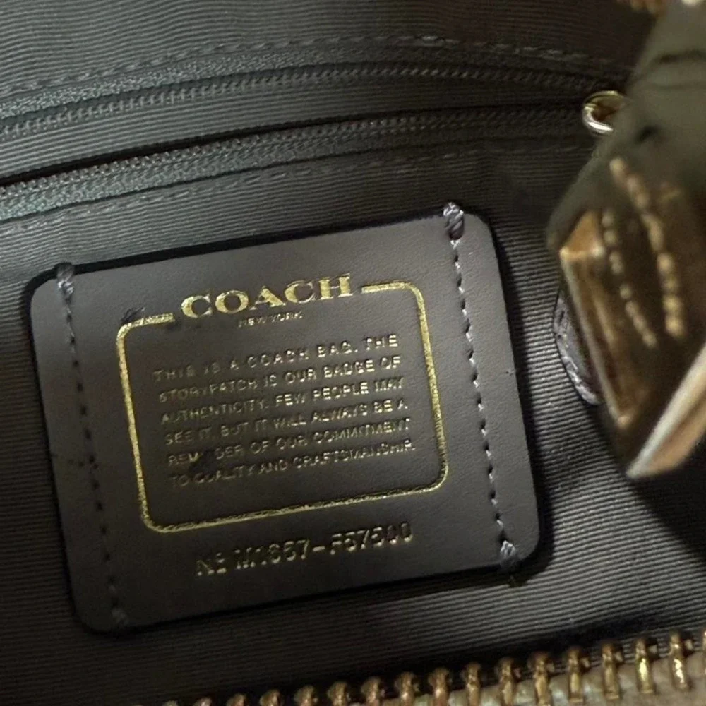 Coach white leather hobo‎ bag